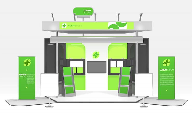Gratis Vector green energy exhibition stand design