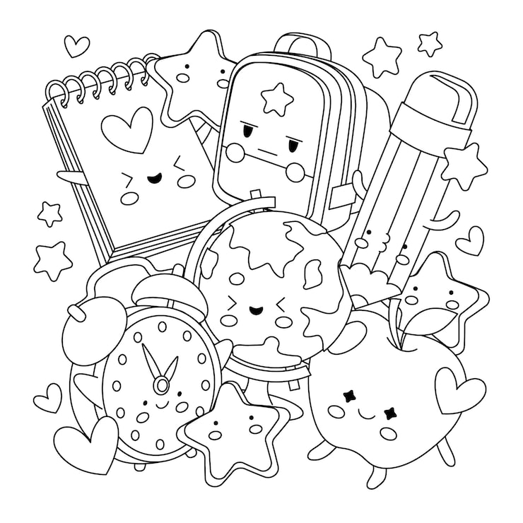 Hand getekende kawaii illustratie