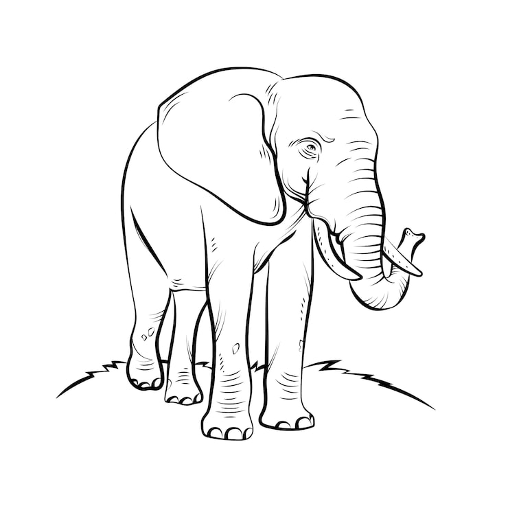 Gratis Vector hand getrokken olifant illustratie