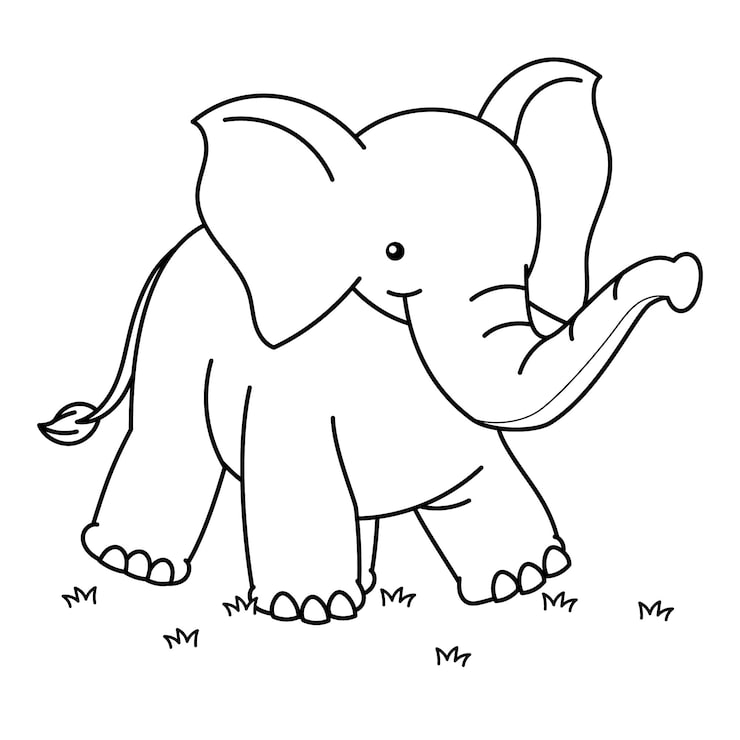 Gratis Vector hand getrokken olifant illustratie