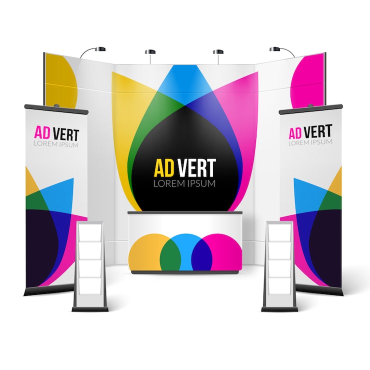 Gratis Vector kleurenschema beursstand