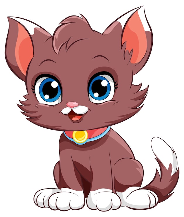 Gratis Vector leuk katje cartoon personage
