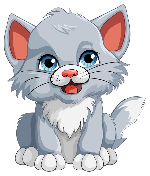 Gratis Vector leuk katje stripfiguur