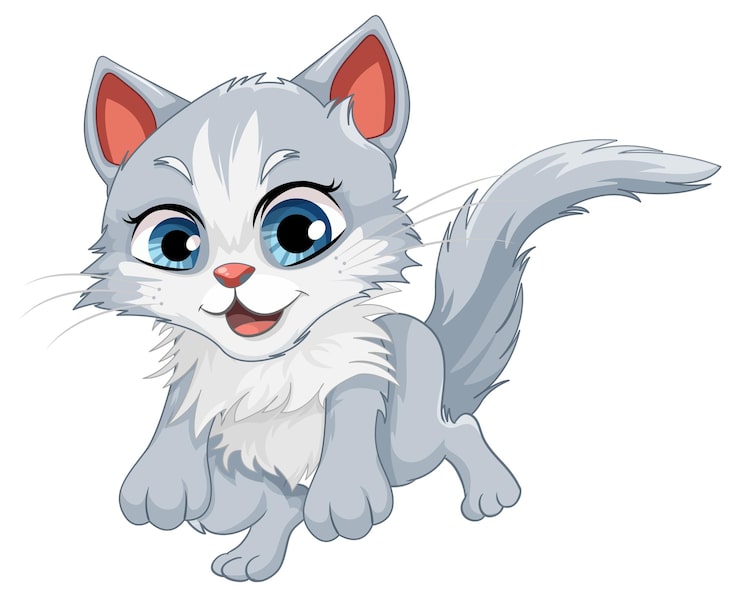 Gratis Vector leuke kat in springen pose vector