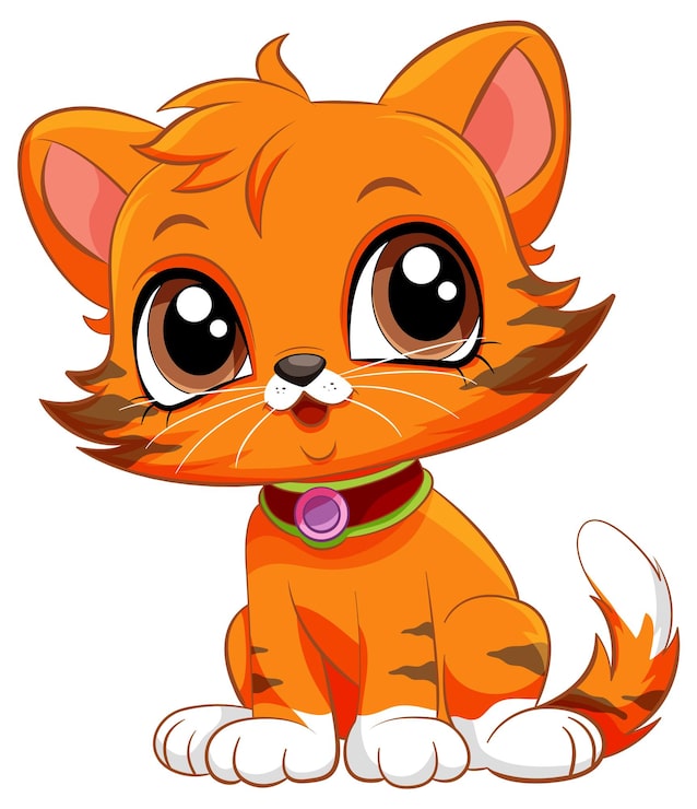 Gratis Vector schattig kat stripfiguur