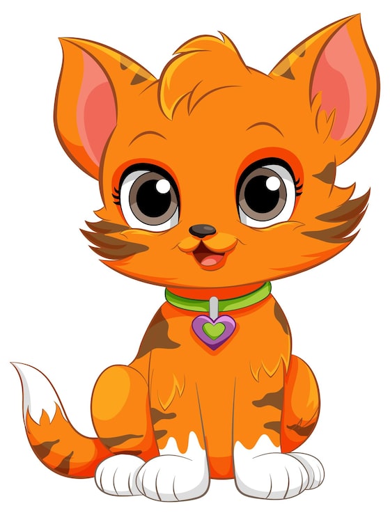 Gratis Vector schattig kat stripfiguur