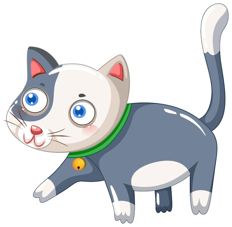 Gratis Vector schattige kat stripfiguur