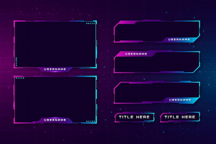 Gratis Vector twitch stream panelen collectie