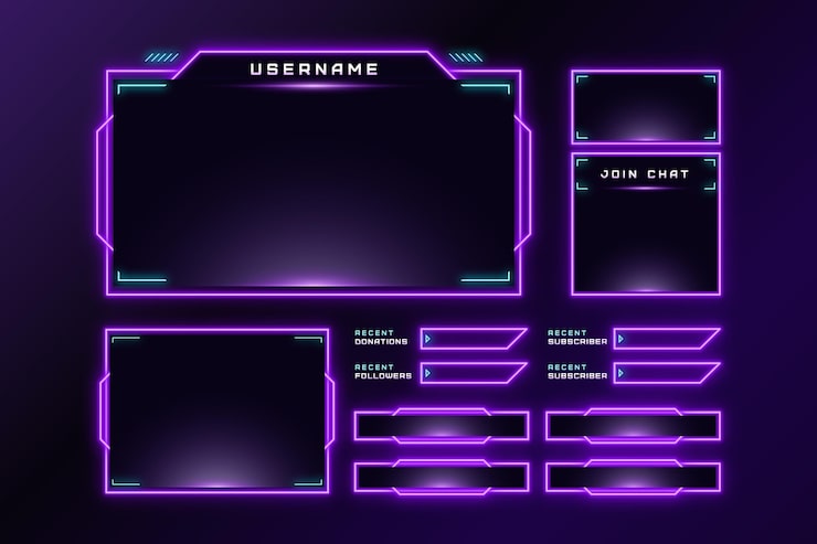 Gratis Vector twitch stream panelen