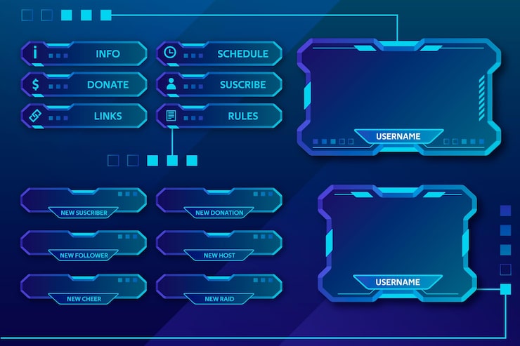 Gratis Vector twitch stream panelen
