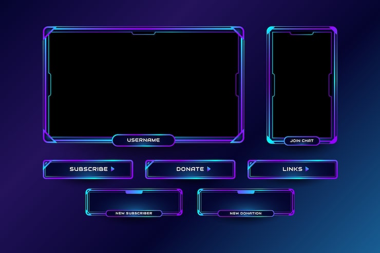 Gratis Vector verloop twitch panelen collectie