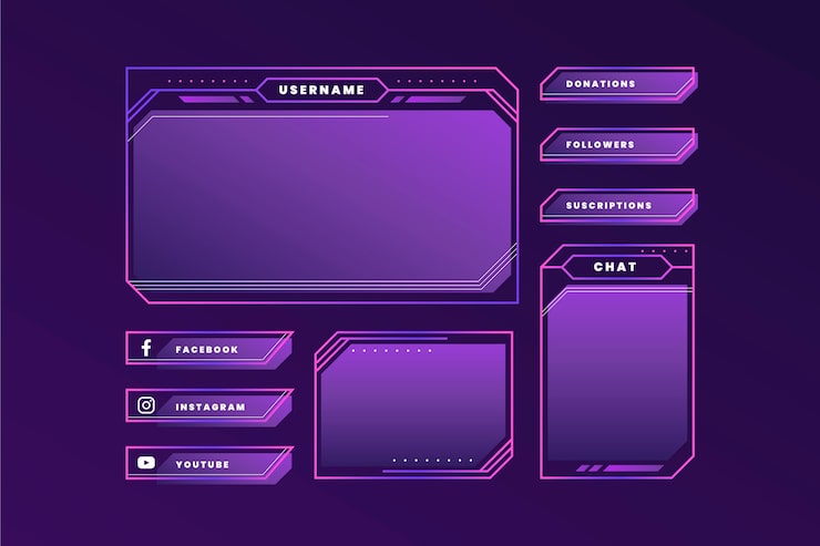 Gratis Vector verloop twitch-panelen