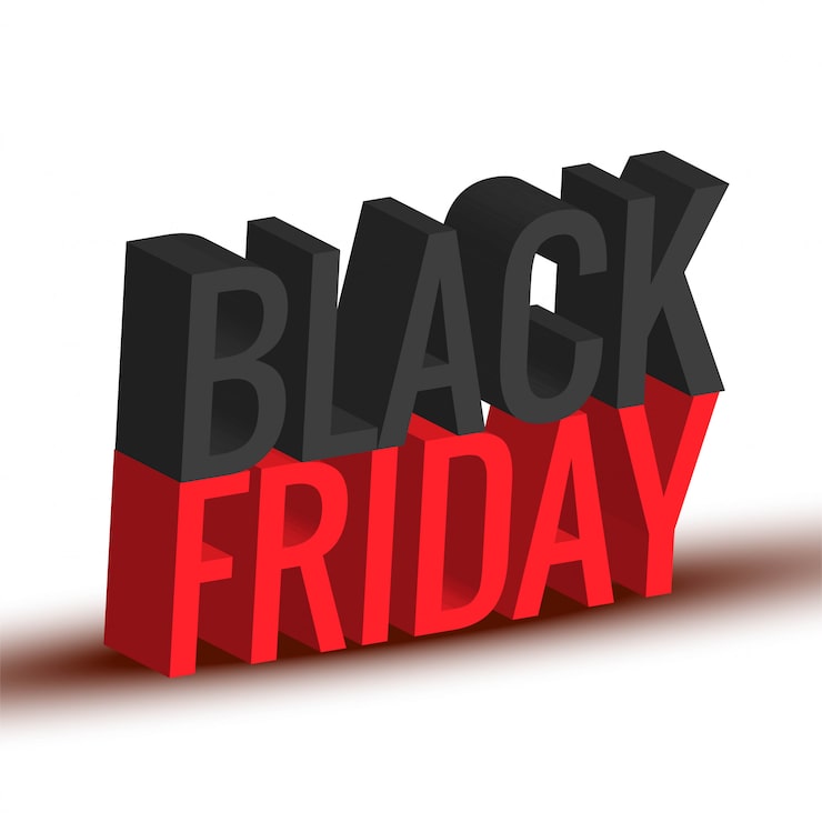 Gratis Vector zwart vrijdag 3d tekstontwerp